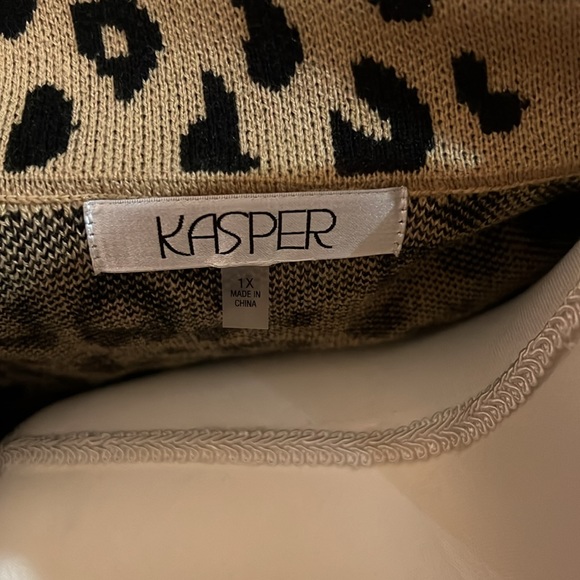KASPER Women's Animal-Print Button-Up Sweater Jacket XL - Picture 8 of 8